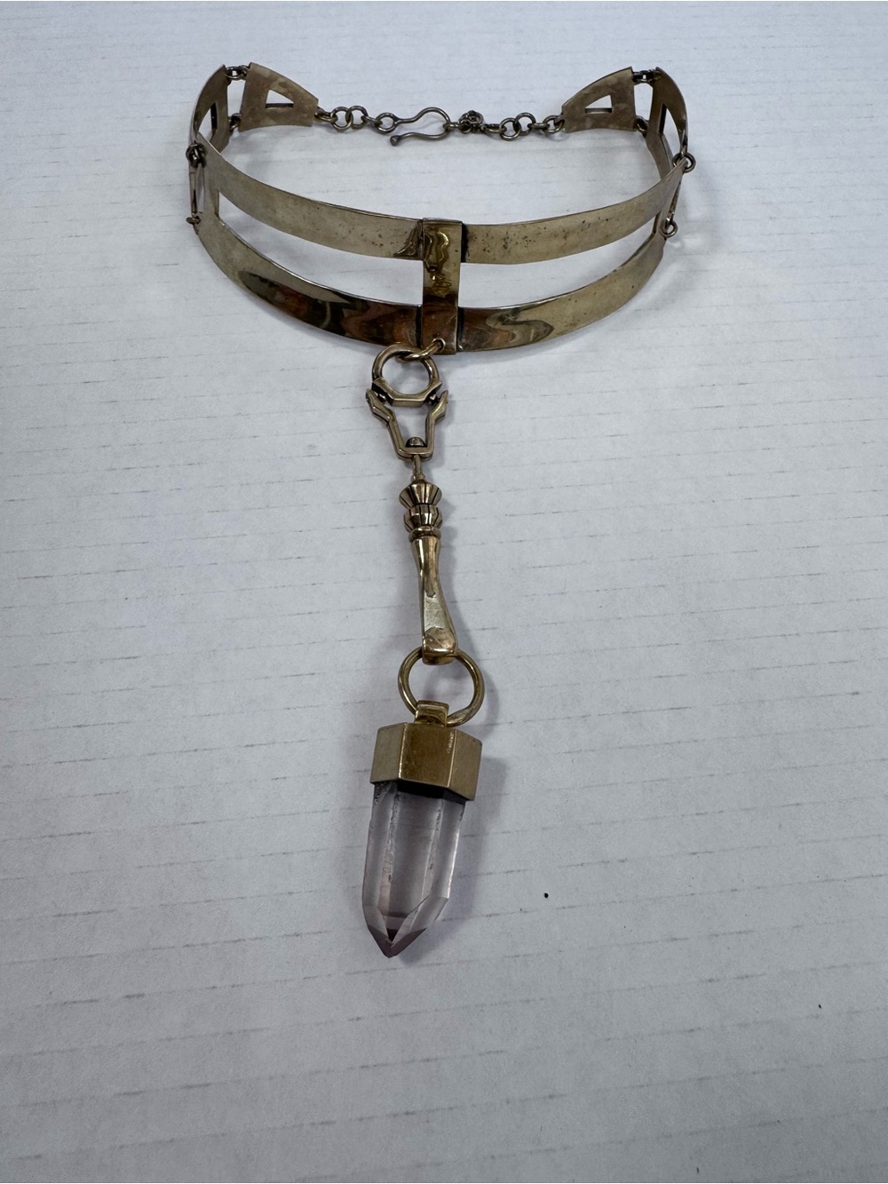 Cross Collar With CRYSTAL, from Jan Hilmer color Brass - Picture 2 of 8